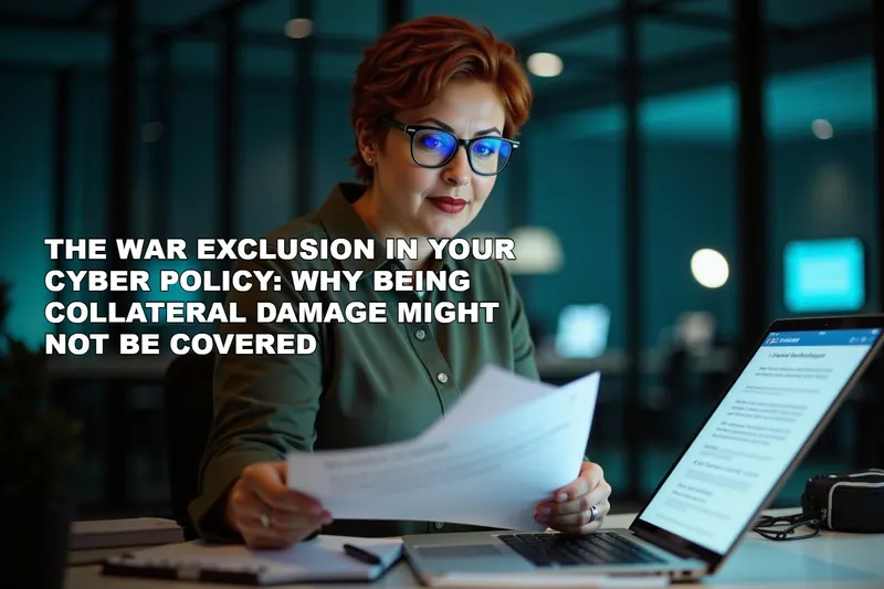 Professional woman at a bright office desk reviewing a policy document and checking details on a laptop with a calm, analytical expression
